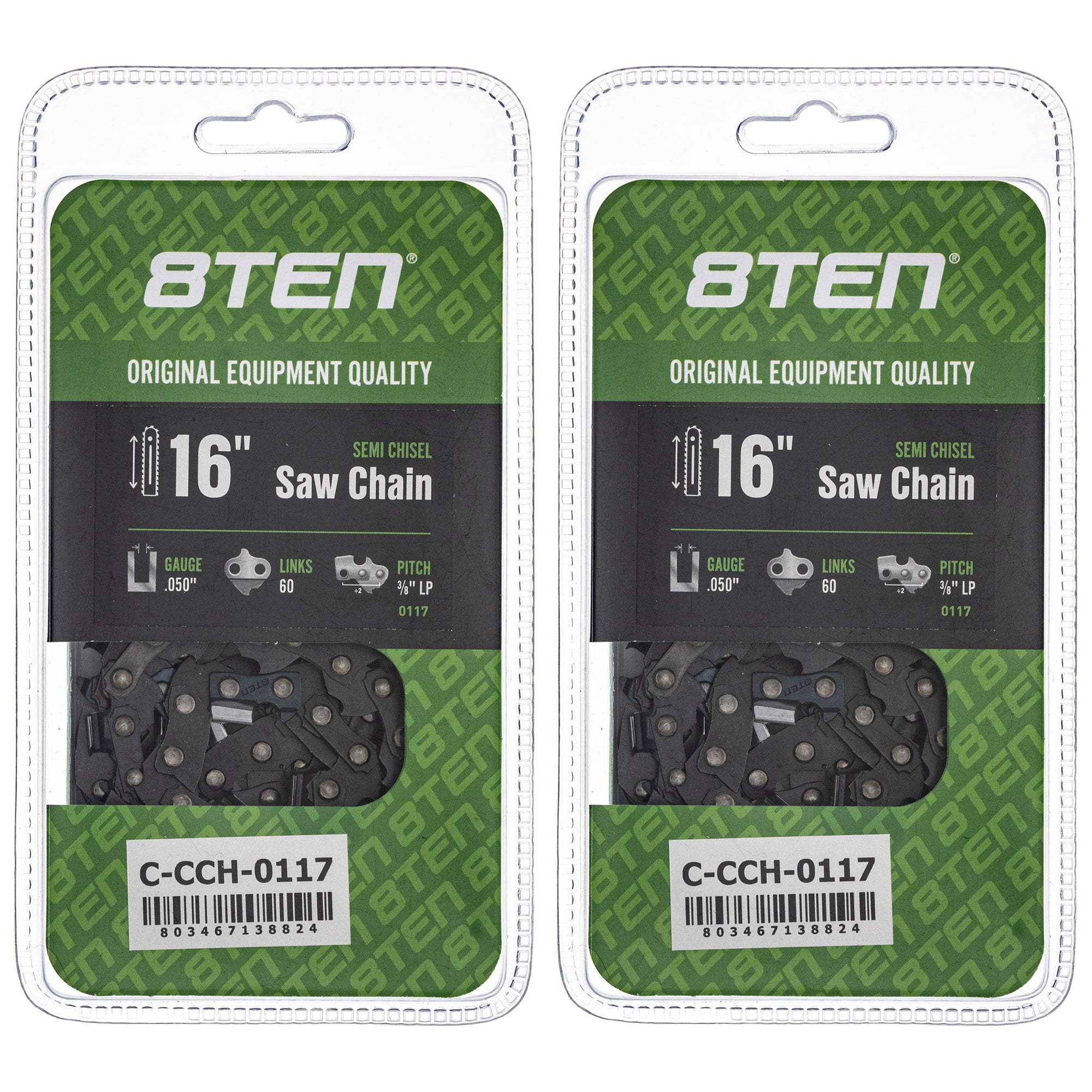 Chainsaw Chain 16 Inch .050 3/8 LP 60DL 2-Pack for zOTHER Lumberjack 54-5724 54-5722 8TEN 810-CCC2339H