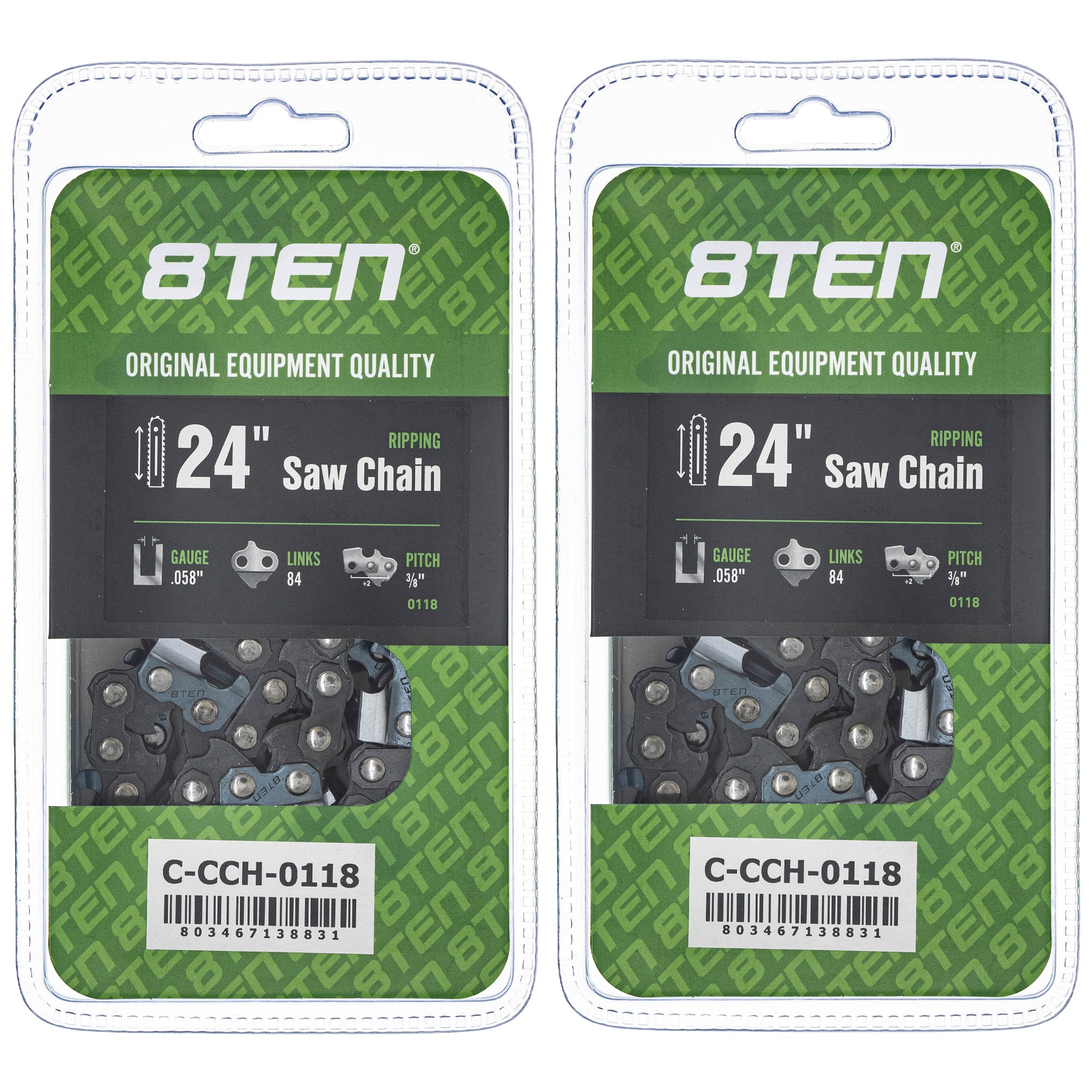 Chainsaw Chain 24 Inch .058 3/8 84DL 2-Pack for zOTHER Oregon Husqvarna Poulan Craftsman 8TEN 810-CCC2330H