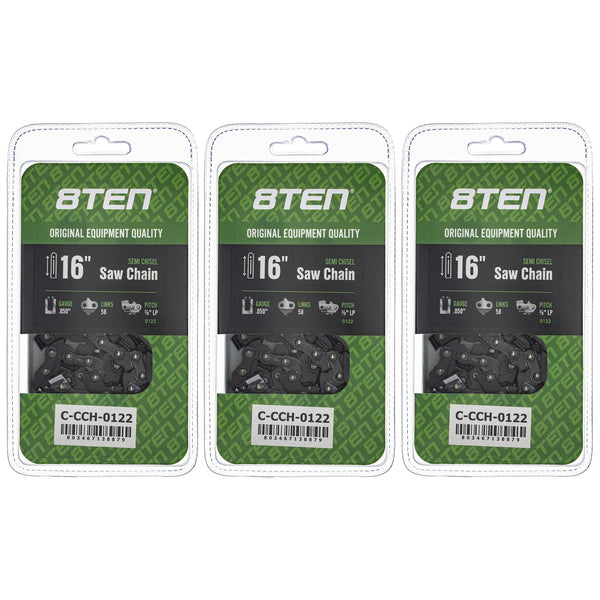 Chainsaw Chain 16 Inch .050 3/8 LP 58DL For 90PX034 | 8TEN