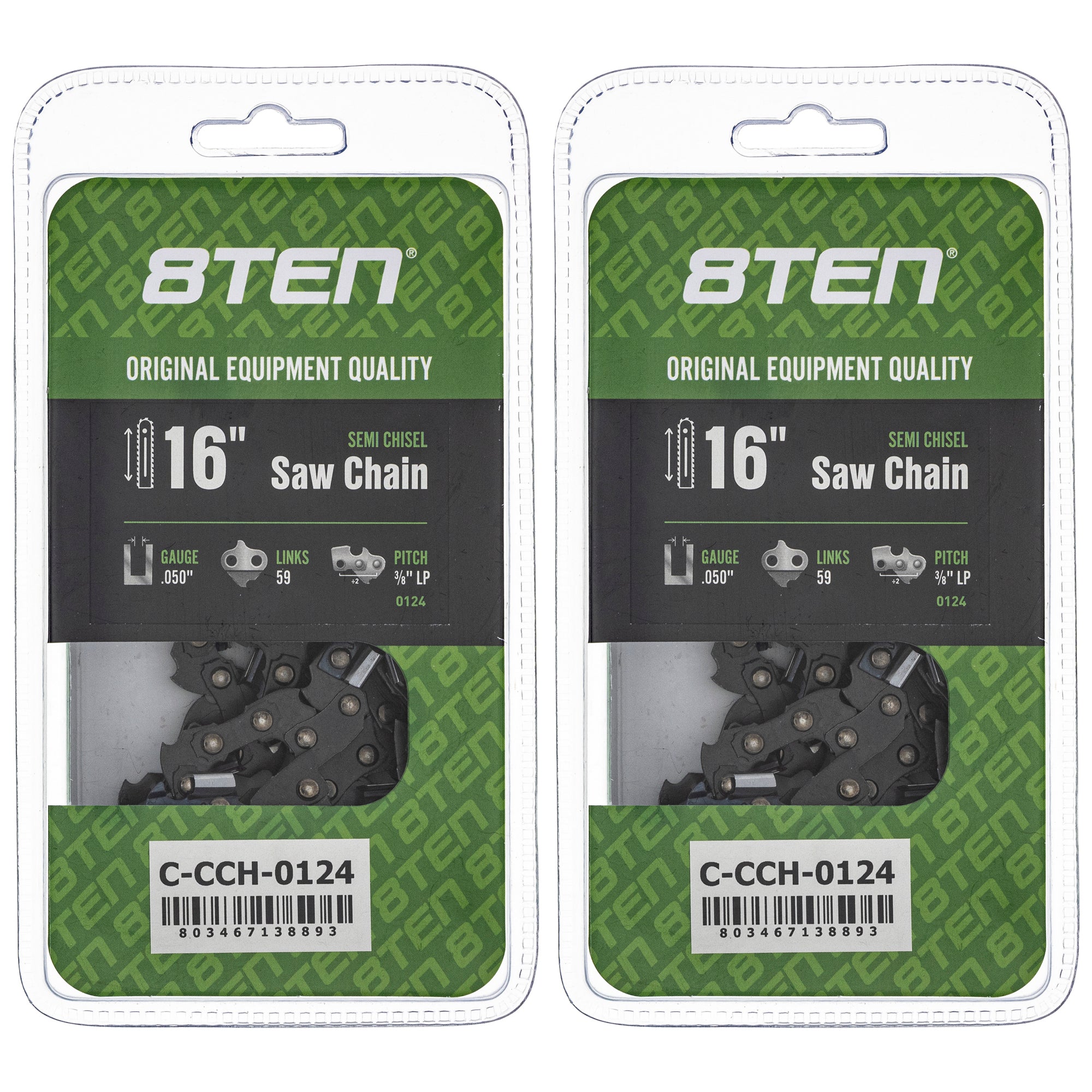 Chainsaw Chain 16 Inch .050 3/8 LP 59DL 2-Pack for zOTHER Oregon Ref. XL XEL VI Super 8TEN 810-CCC2346H