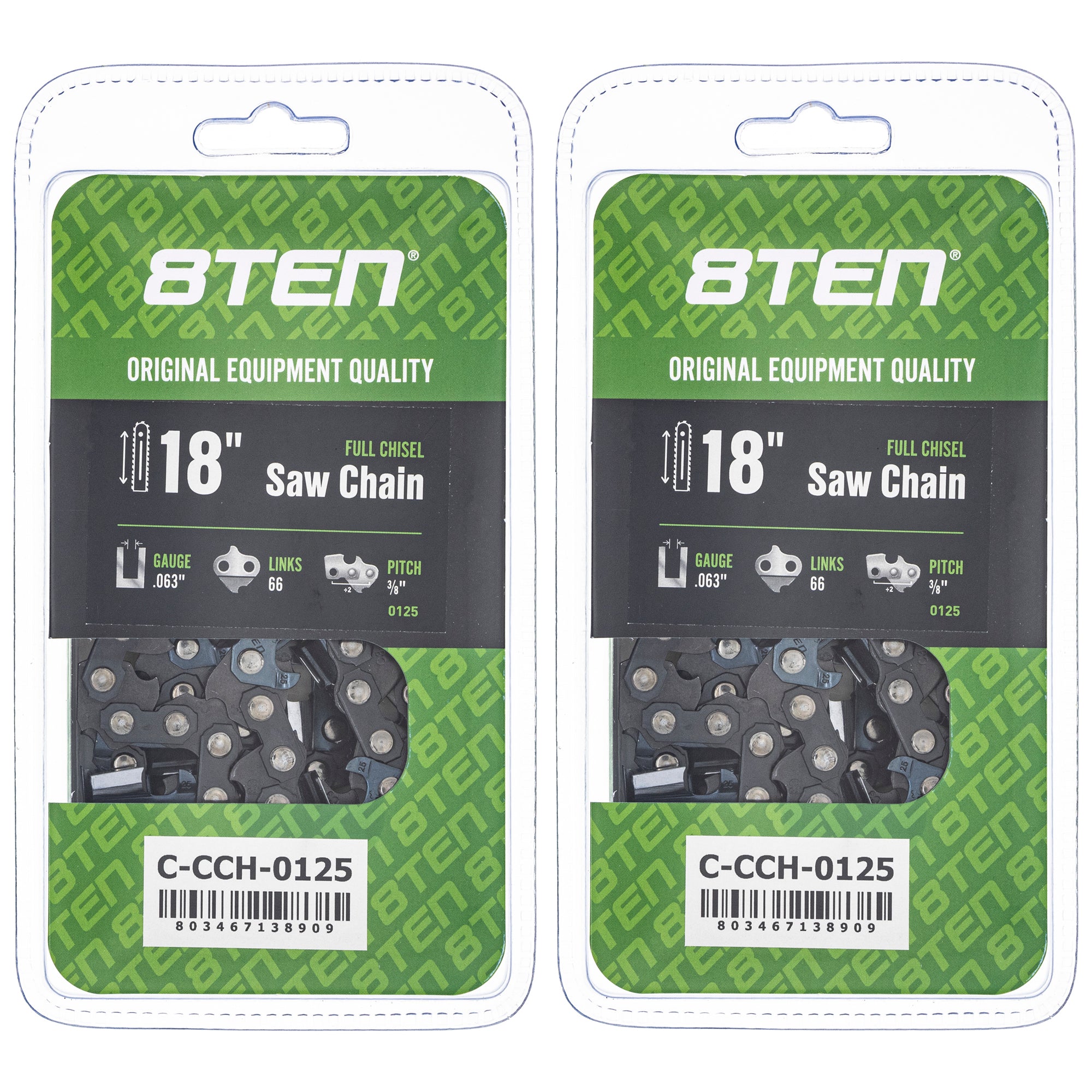 Chainsaw Chain 18 Inch .063 3/8 66DL 2-Pack for MSE MS E 066 8TEN 810-CCC2347H