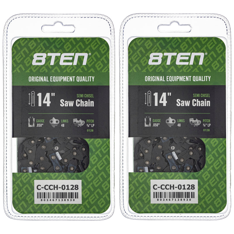 Chainsaw Chain 14 Inch .050 3/8 LP 48DL 2-Pack for zOTHER 8TEN 810-CCC2340H