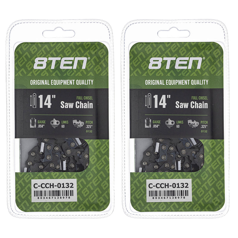 Chainsaw Chain 16 Inch .058 .325 60DL 2-Pack for Generac 8TEN 810-CCC2354H
