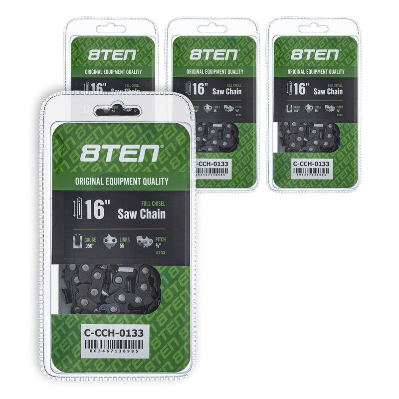 Chainsaw Chain 16 Inch .050 3/8 55DL 4-Pack for zOTHER Stens Oregon 8TEN 810-CCC2355H