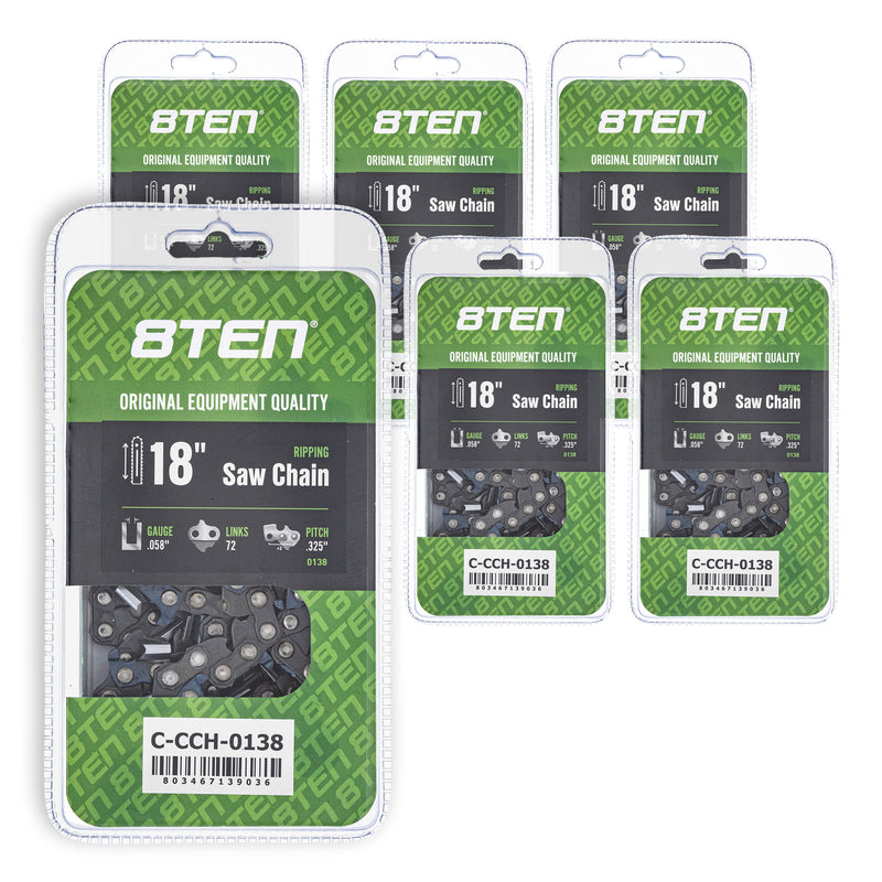 Chainsaw Chain 18 Inch .058 .325 72DL 6-Pack for zOTHER Oregon Ref. Oregon Husqvarna 8TEN 810-CCC2350H