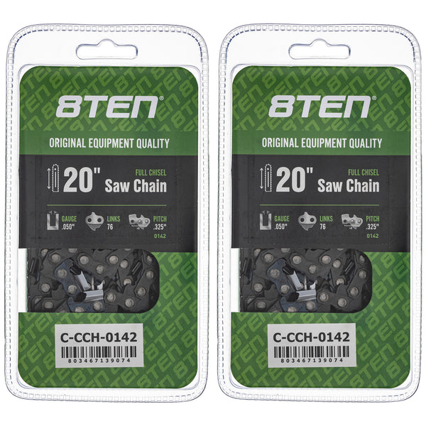 Chainsaw Chain 20 Inch .050 .325 76DL For 20LPX076G | 8TEN
