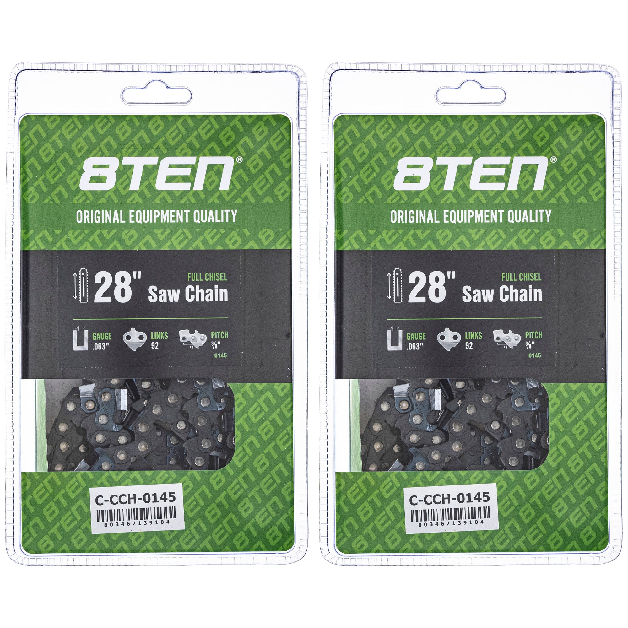 Chainsaw Chain 28 Inch .063 3/8 92DL 2-Pack for zOTHER MS 066 064 056 8TEN 810-CCC2367H