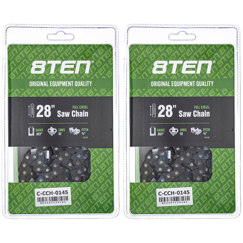 Chainsaw Chain 28 Inch .063 3/8 92DL 2-Pack for zOTHER 8TEN 810-CCC2367H