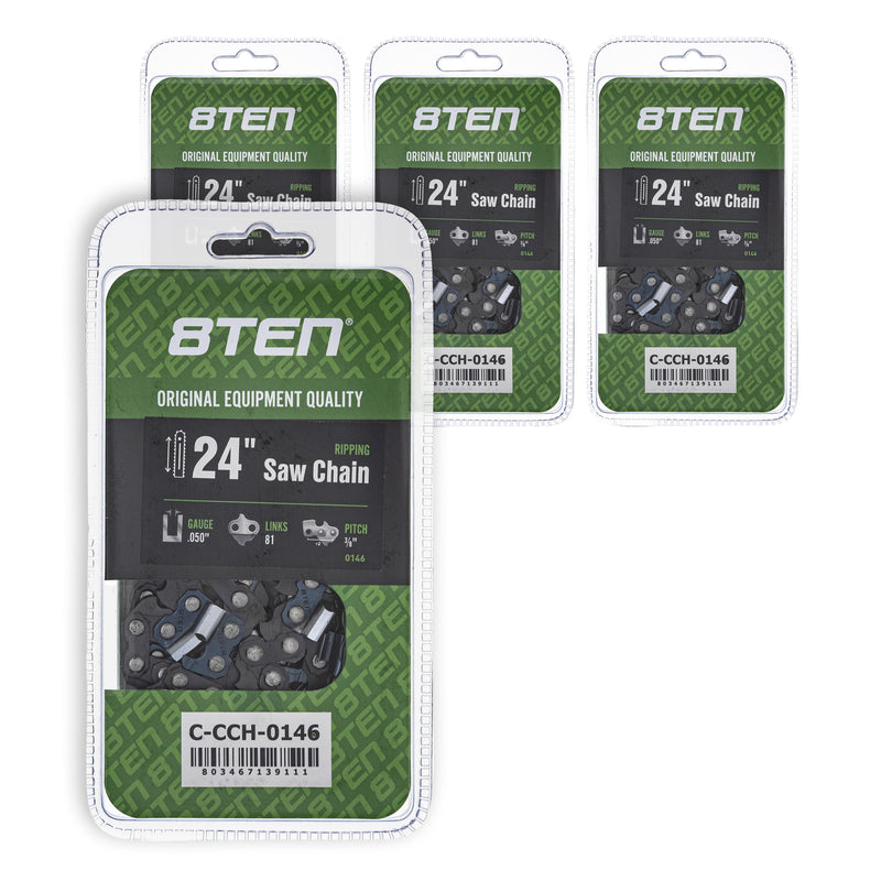 Chainsaw Chain 24 Inch .050 3/8 81DL 4-Pack for zOTHER Oregon Echo Shindaiwa Bear Cat 8TEN 810-CCC2368H