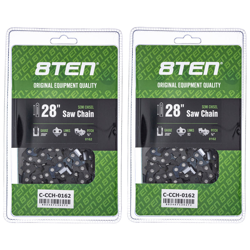 Chainsaw Chain 28 Inch .050 3/8 93DL 2-Pack for zOTHER Oregon Echo Shindaiwa Bear Cat 8TEN 810-CCC2384H
