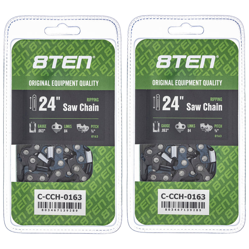 Chainsaw Chain 24 Inch .063 3/8 84DL 2-Pack for zOTHER Oregon 8TEN 810-CCC2385H