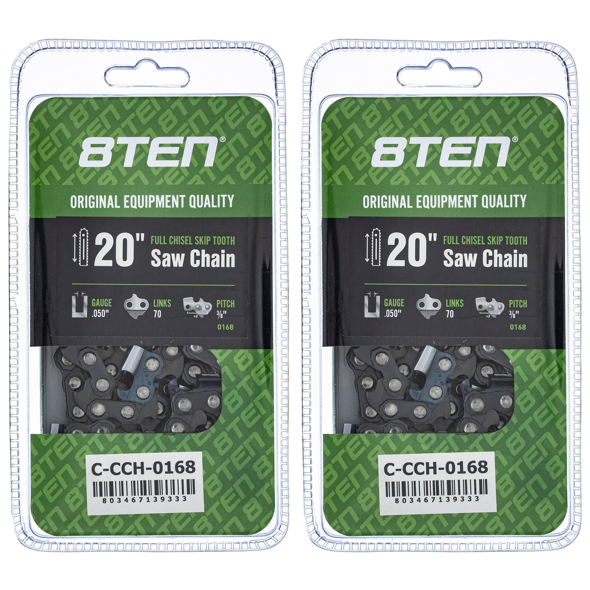 Chainsaw Chain 20 Inch .050 3/8 70DL 2-Pack for zOTHER Stens Ref No Oregon Ref. Oregon 8TEN 810-CCC2380H