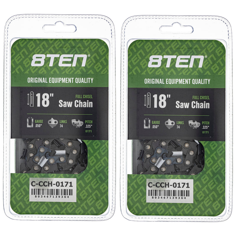 Chainsaw Chain 18 Inch .050 .325 74DL 2-Pack for zOTHER Oregon 8TEN 810-CCC2393H