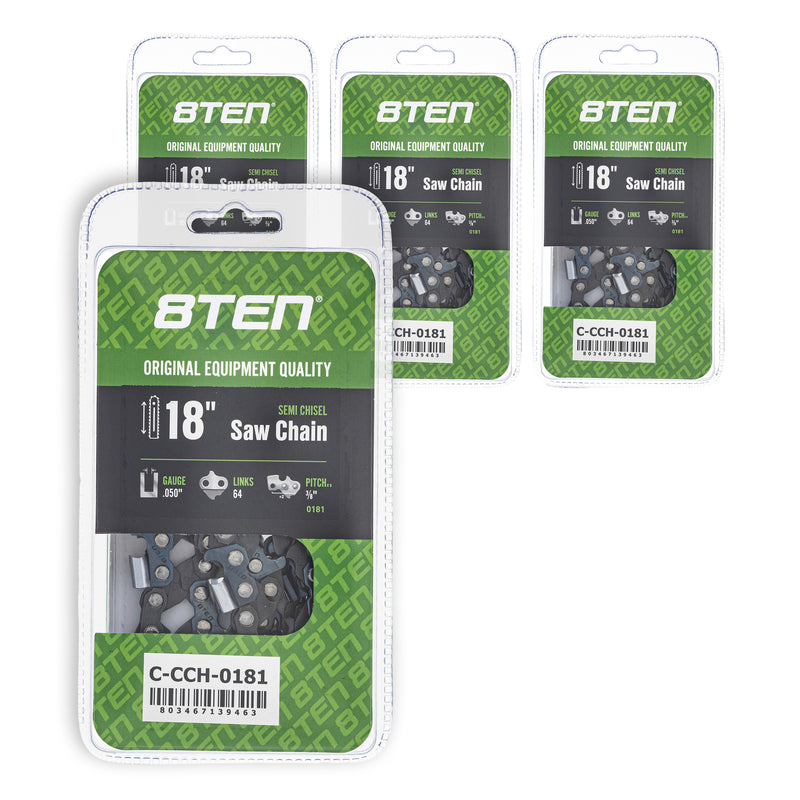 Chainsaw Chain 18 Inch .050 3/8 64DL 4-Pack for zOTHER Oregon Echo Shindaiwa Bear Cat 8TEN 810-CCC2303H