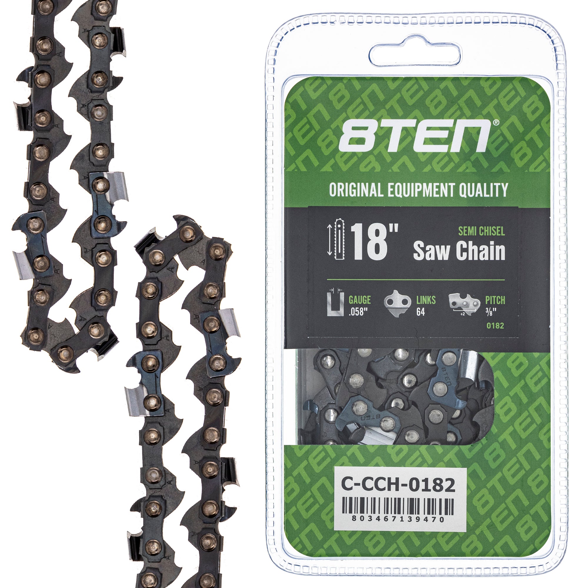 Chainsaw Chain 18 Inch .058 3/8 64DL for zOTHER Oregon DCS431 DCS430 8TEN 810-CCC2304H