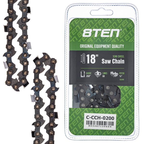 Chainsaw Chain 18 Inch .058 3/8 68DL For 73EXL068G | 8TEN