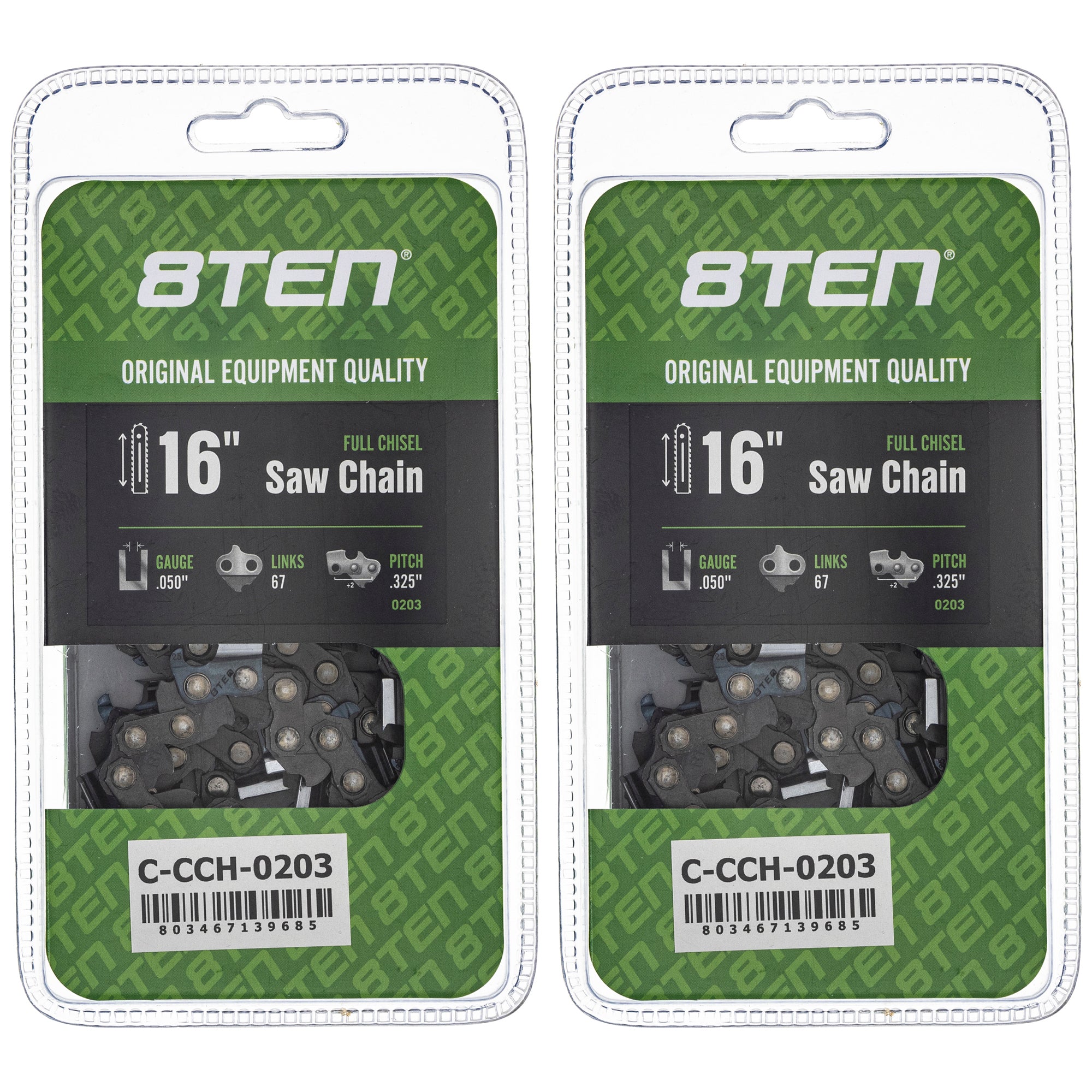 Chainsaw Chain 16 Inch .050 .325 67DL 2-Pack for zOTHER Oregon MS 656 654 652 8TEN 810-CCC2425H