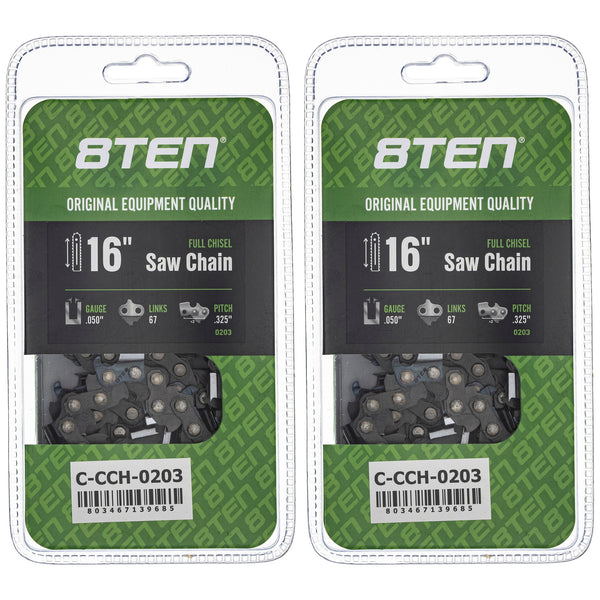 Chainsaw Chain 16 Inch .050 .325 67DL For 20LGX067G | 8TEN