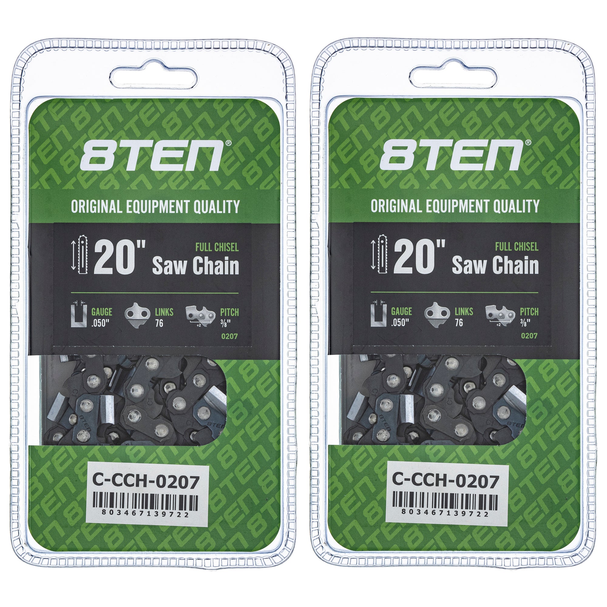 Chainsaw Chain 20 Inch .050 3/8 76DL 2-Pack for zOTHER Max 8TEN 810-CCC2429H