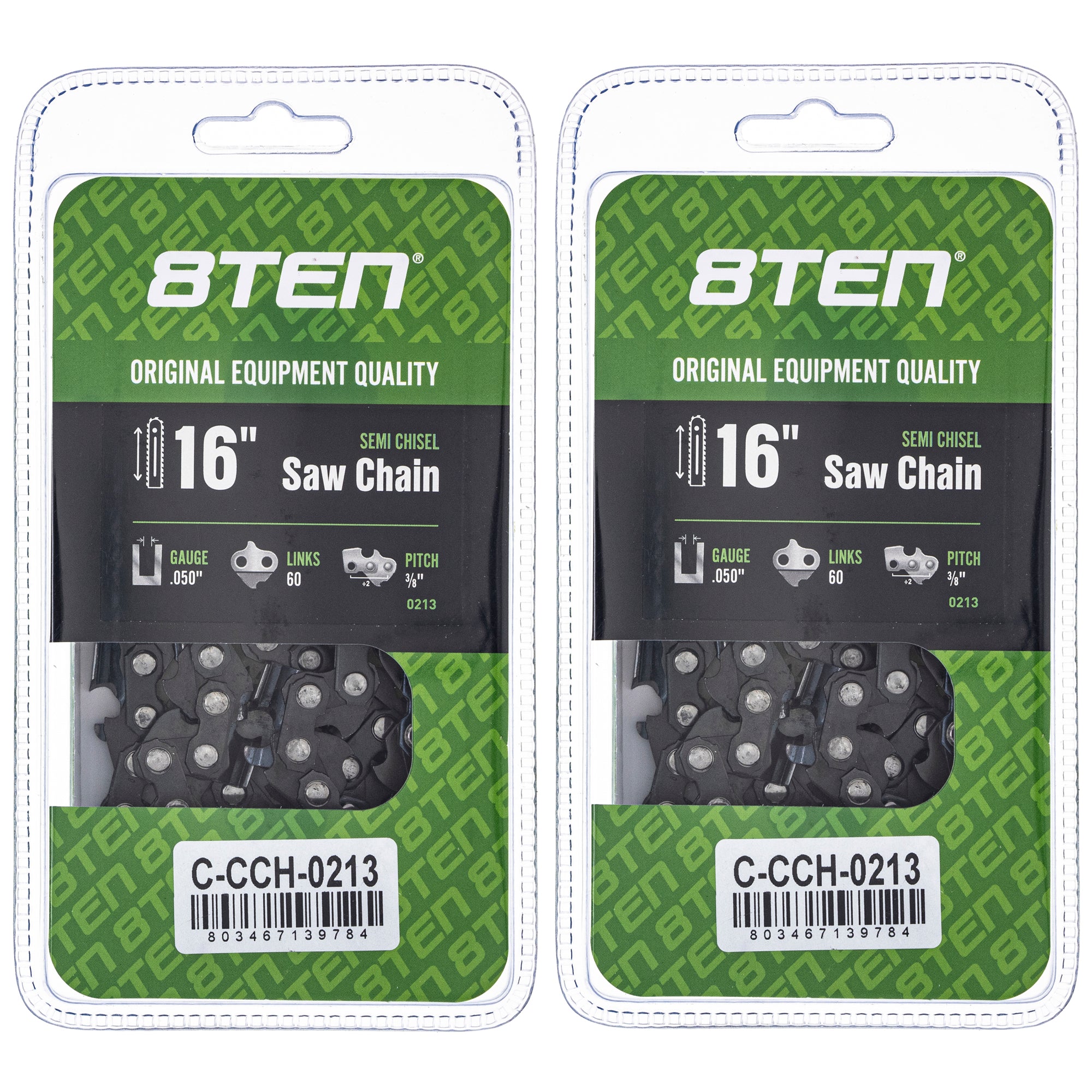 Chainsaw Chain 16 Inch .050 3/8 60DL 2-Pack for zOTHER Stens Ref No Oregon Husqvarna 8TEN 810-CCC2435H