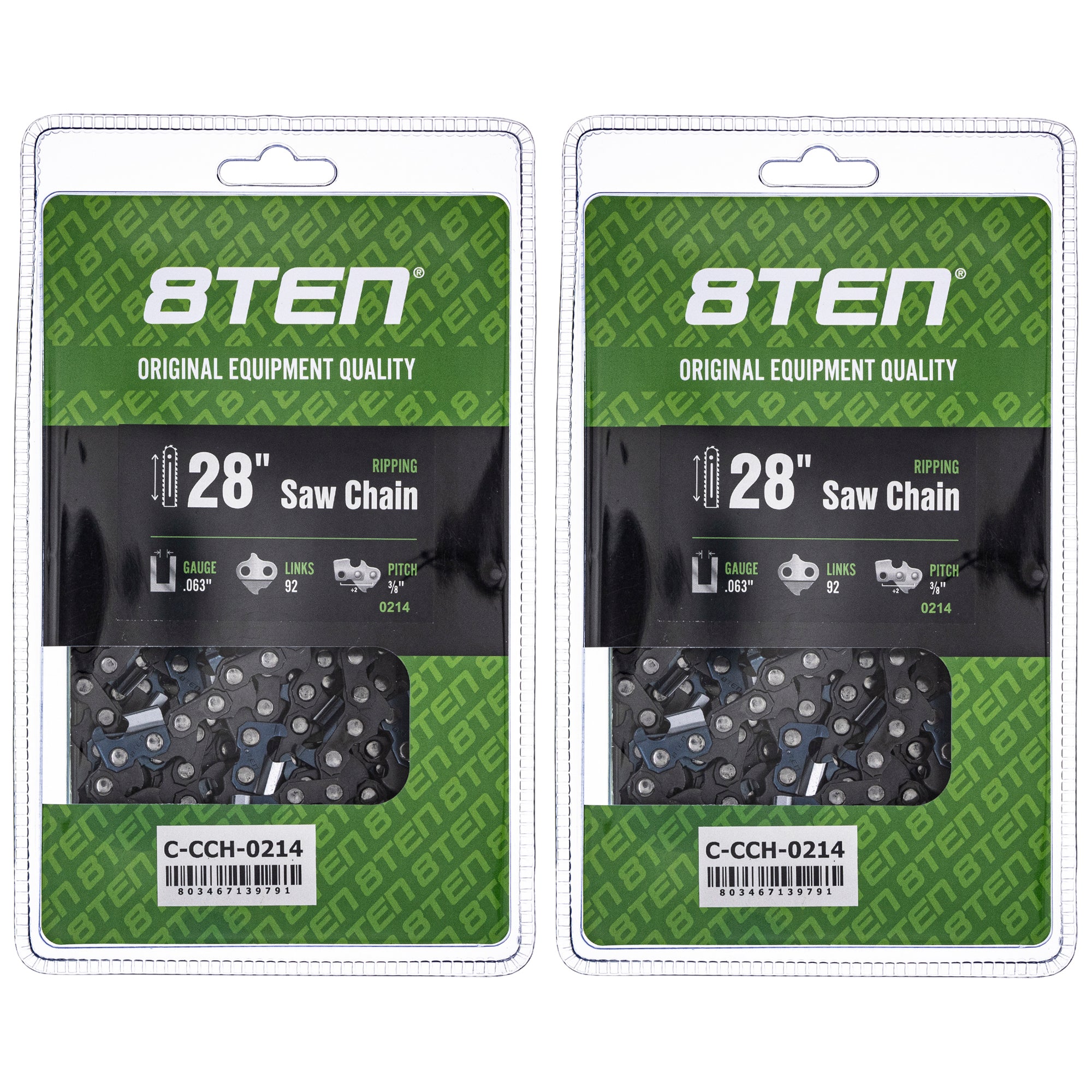 Chainsaw Chain 28 Inch .063 3/8 92DL 2-Pack for zOTHER MS 066 064 056 8TEN 810-CCC2436H