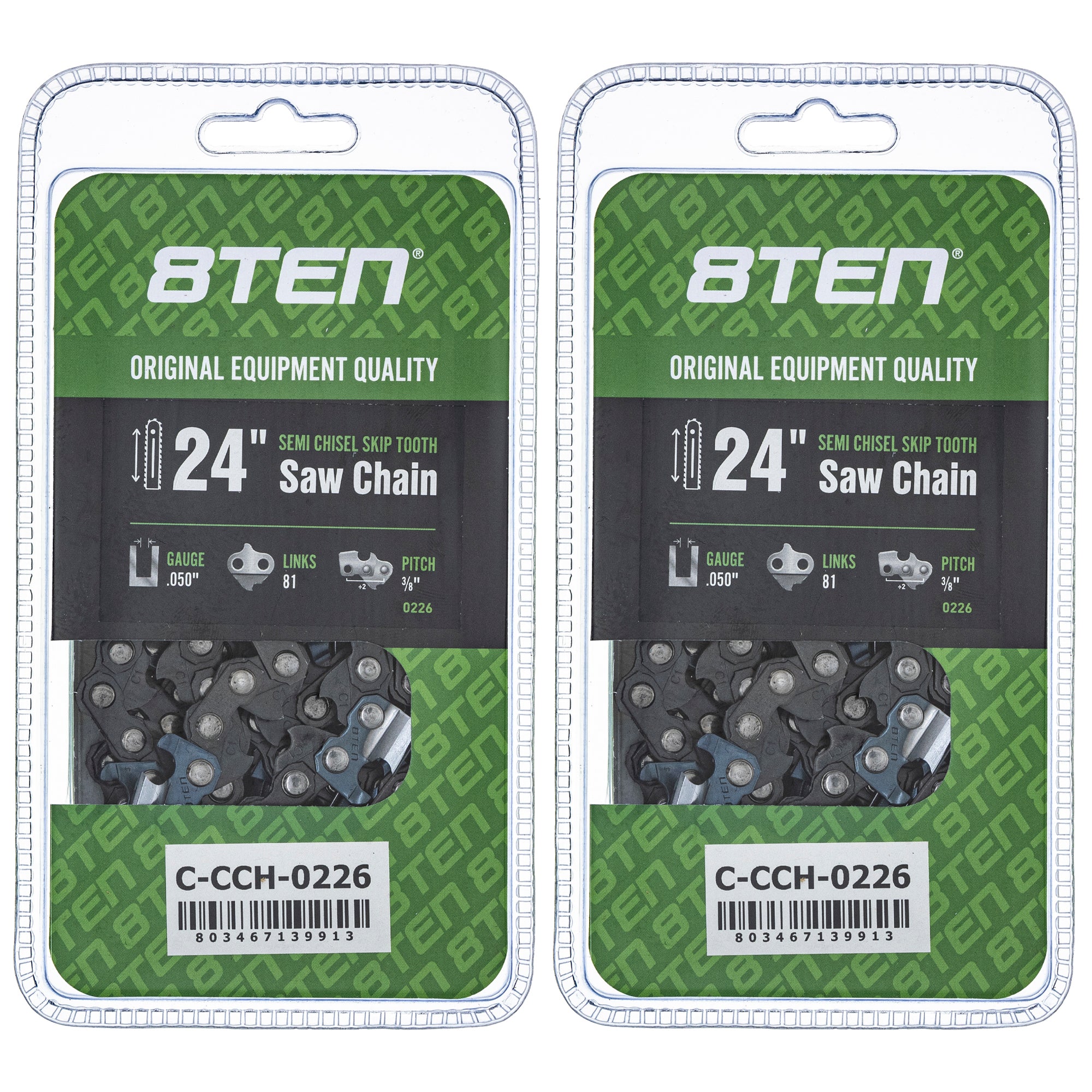 Chainsaw Chain 24 Inch .050 3/8 81DL 2-Pack for zOTHER Oregon Echo Shindaiwa Bear Cat XL V 8TEN 810-CCC2448H