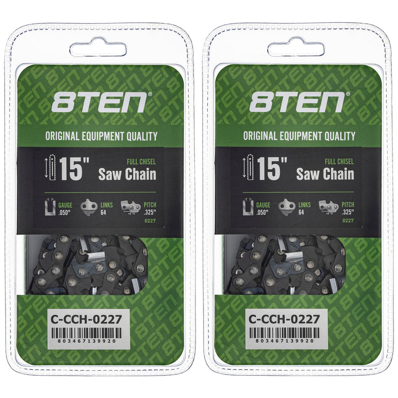 Chainsaw Chain 15 Inch .050 .325 64DL 2-Pack for zOTHER 8TEN 810-CCC2449H