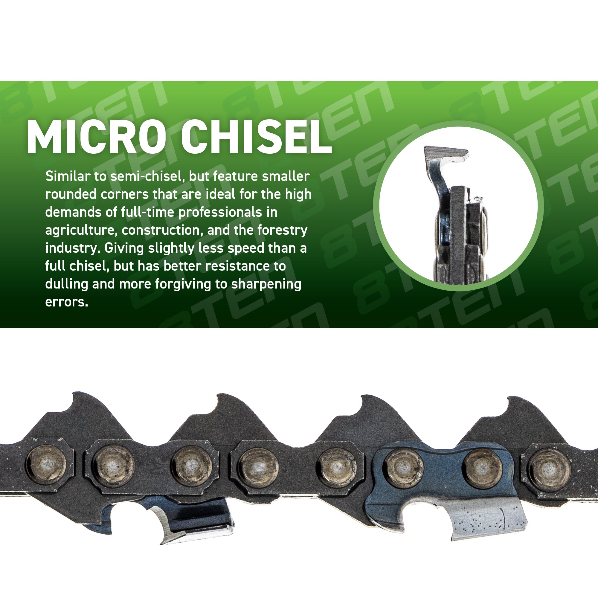 Chainsaw Chain 12 Inch .043 1/4 64DL For 36700050064 | 8TEN