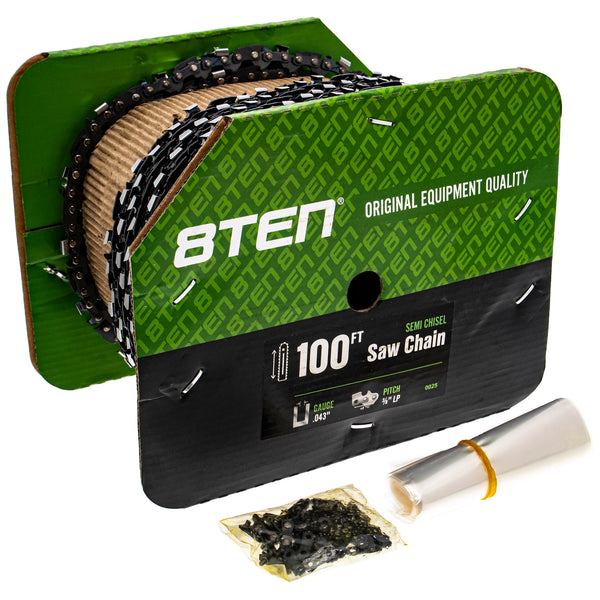 100 Foot Chainsaw Chain Reel .043 3/8 For | 8TEN