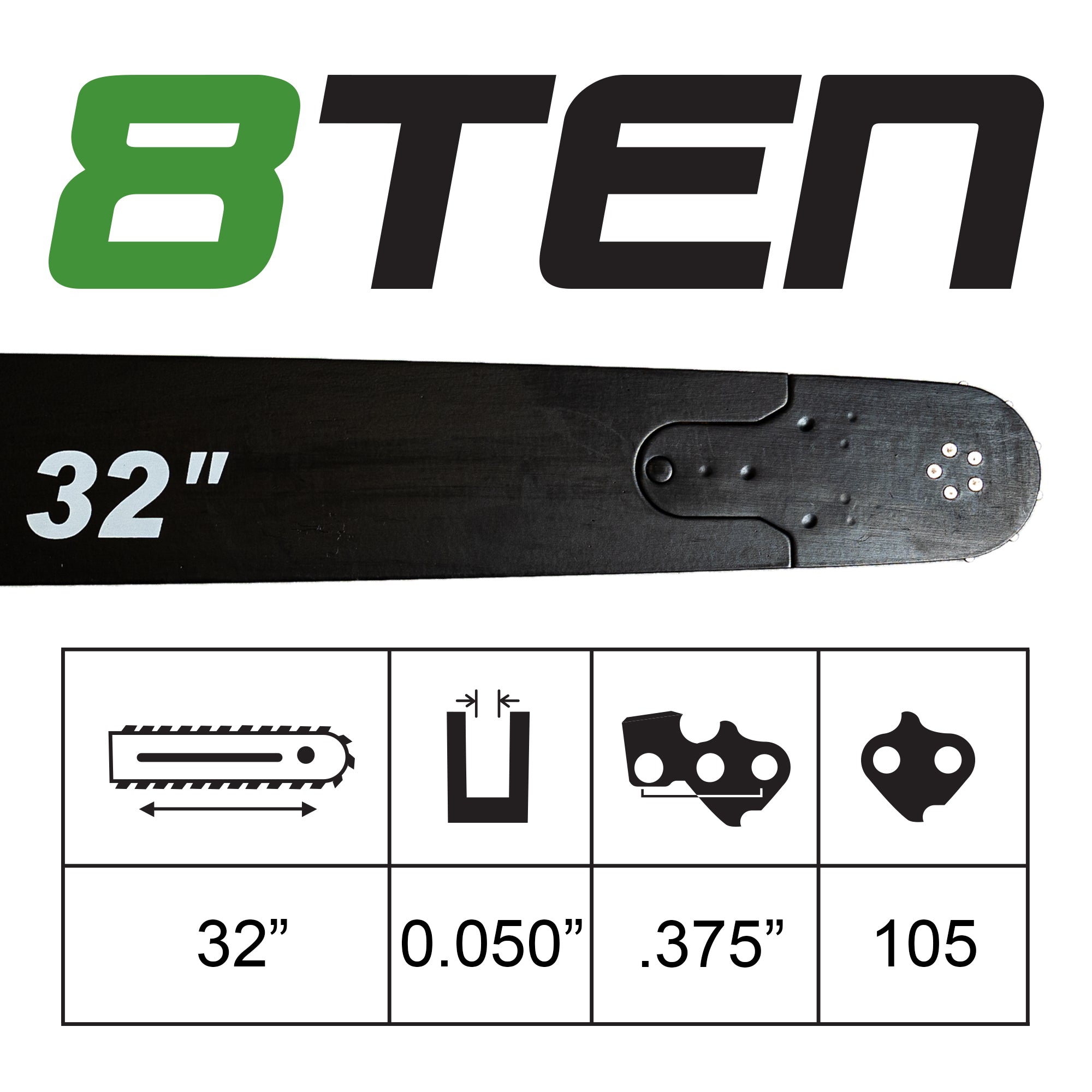 32 Inch Chainsaw Guide Bar For Husqvarna Jonsered | 8TEN