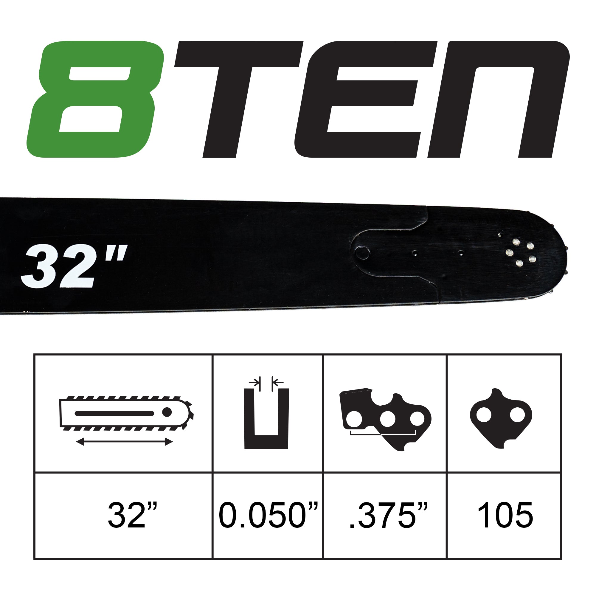 32 Inch Chainsaw Guide Bar For 3003-000-2246 | 8TEN