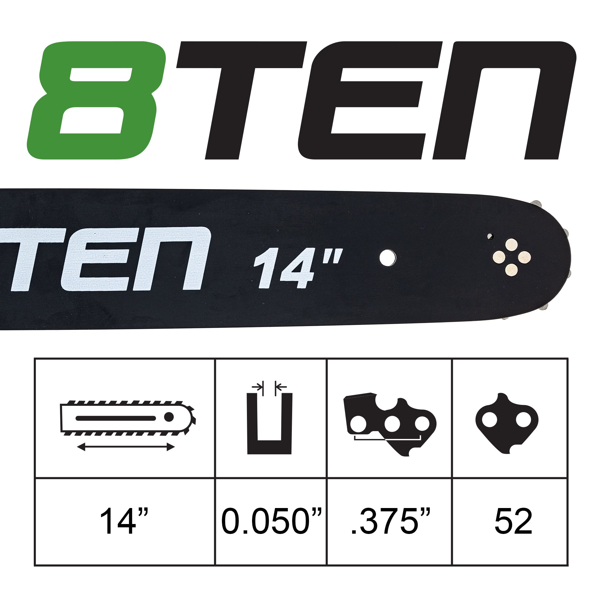 五十恩 TELEBOAT A4サイズ 14 Inch Chainsaw Guide Bar For Echo Poulan | 8TEN