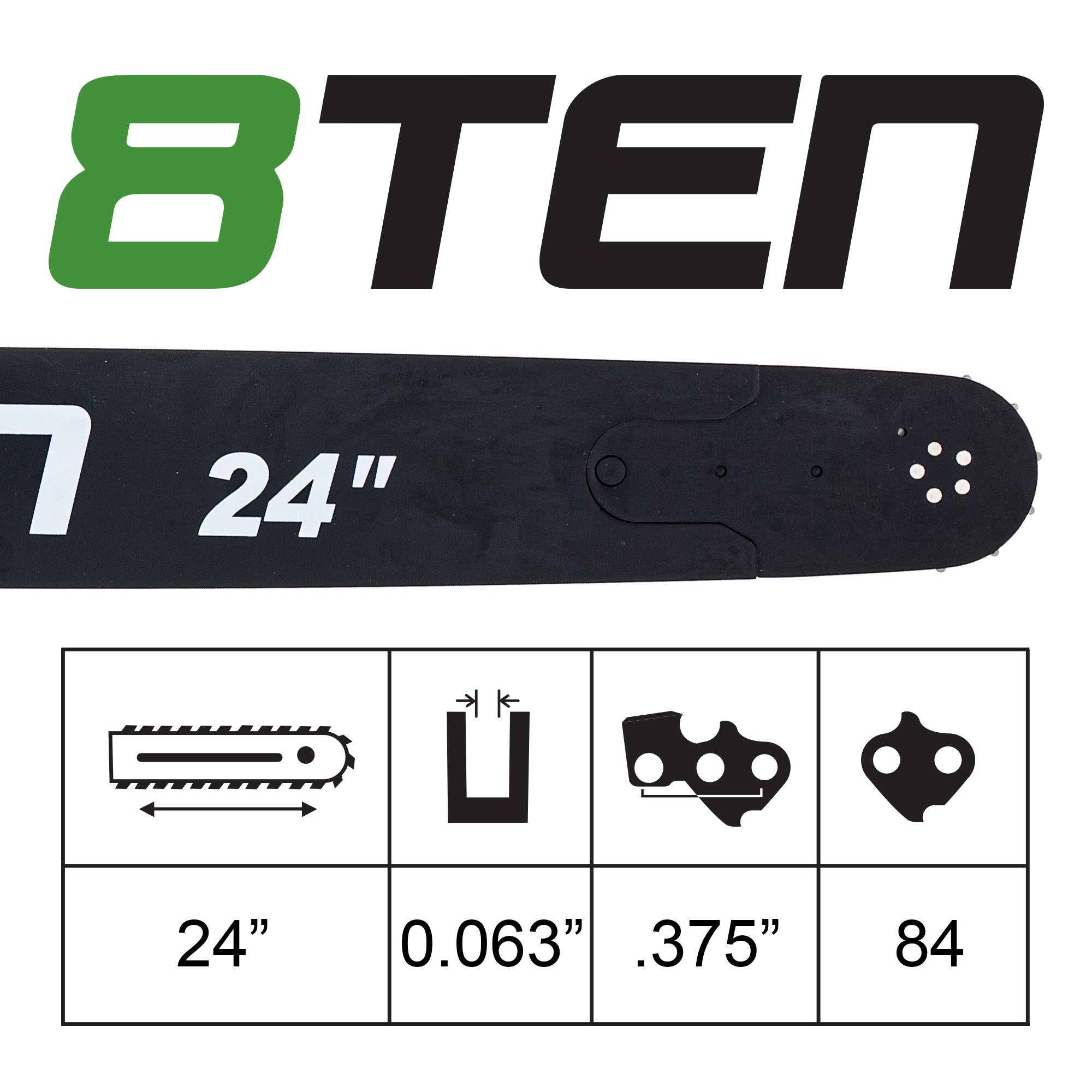 24 Inch Chainsaw Guide Bar For Stihl Homelite | 8TEN