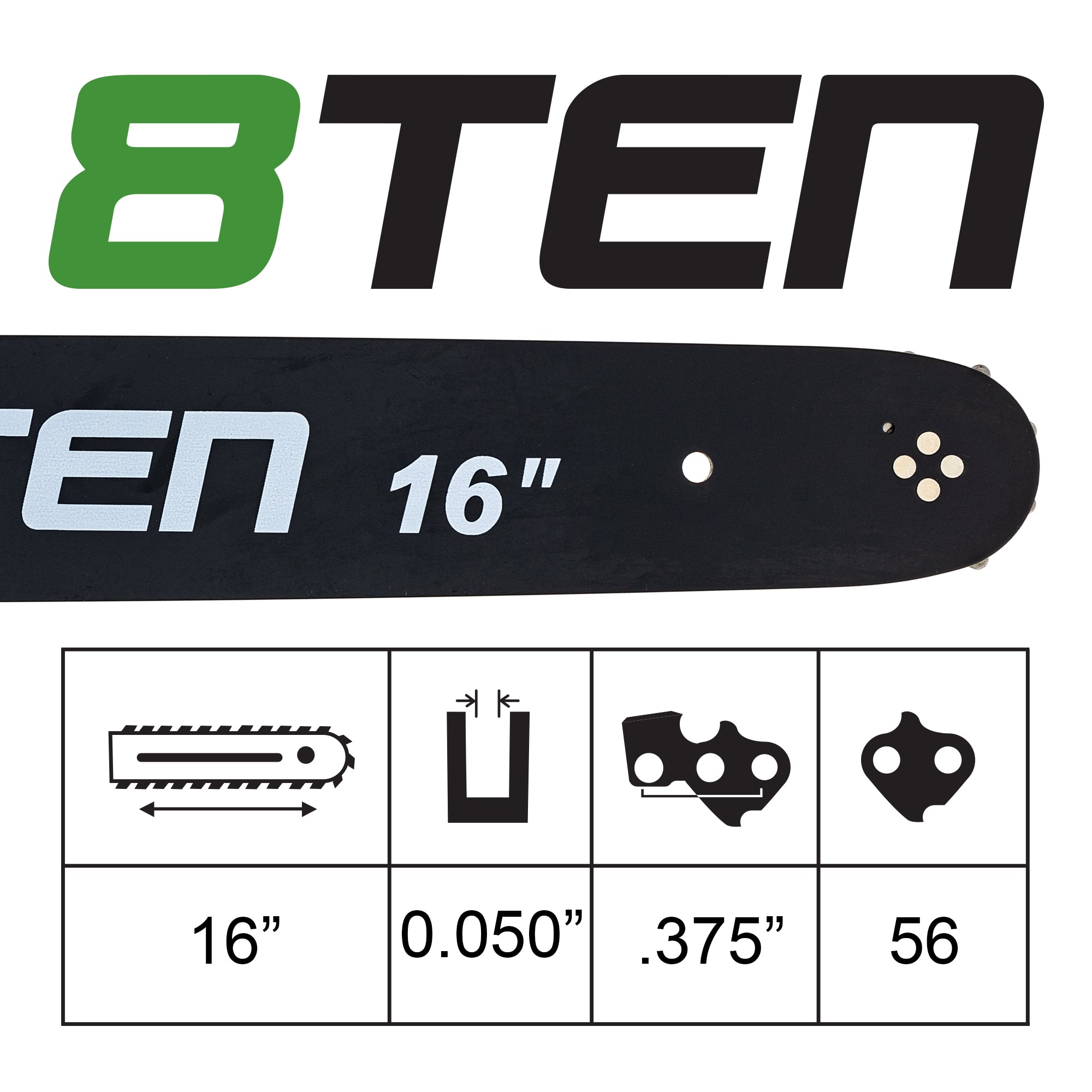 16 Inch Chainsaw Guide Bar For Echo Husqvarna | 8TEN
