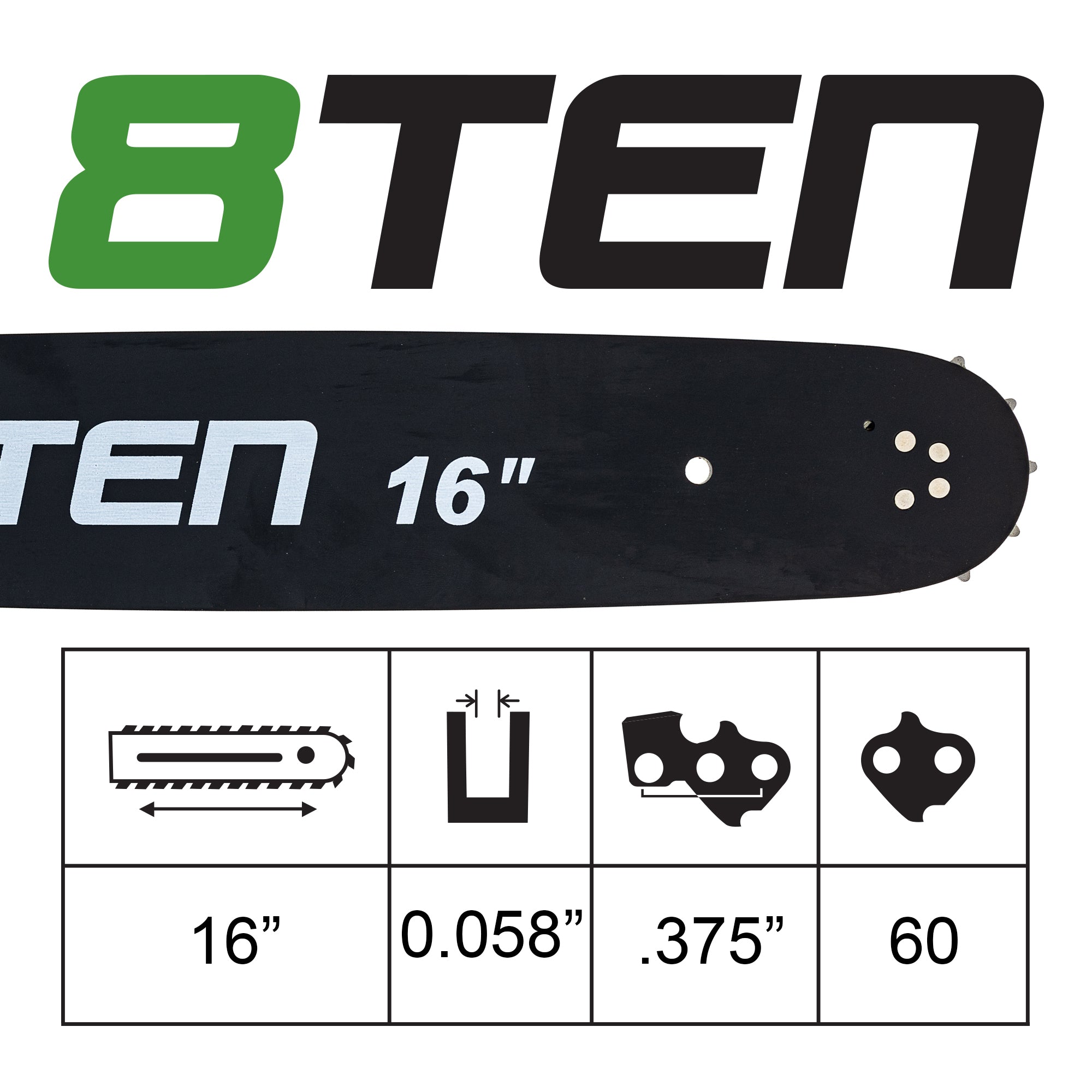 16 Inch Chainsaw Guide Bar For Jonsered Husqvarna Dolmar 5089143-60 5089141-60