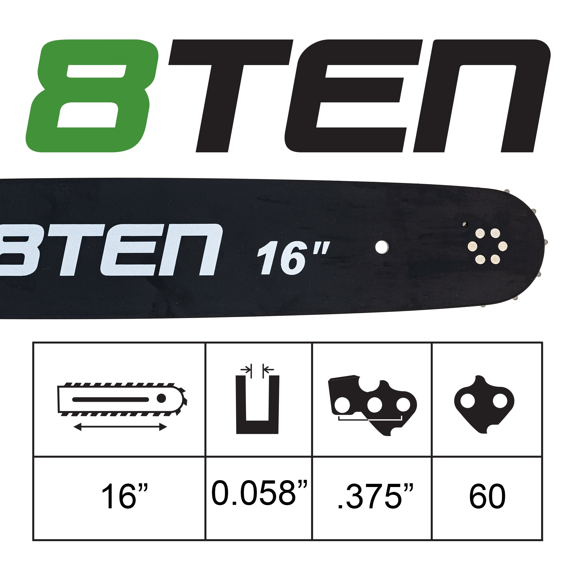 16 Inch Chainsaw Guide Bar For Husqvarna Partner | 8TEN