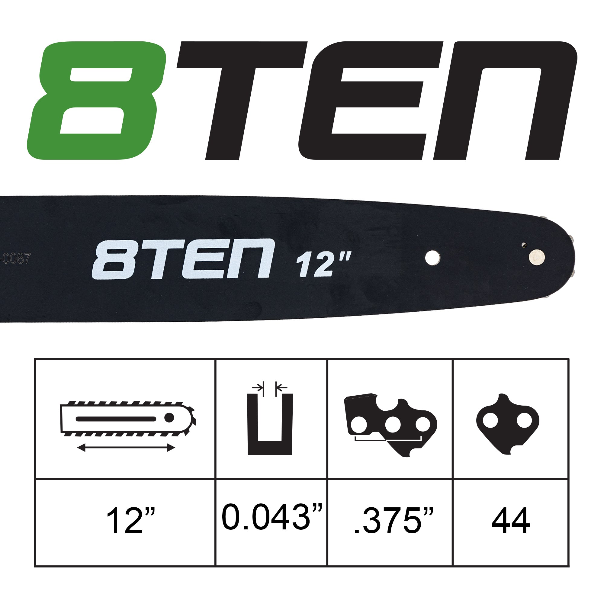 12 Inch Chainsaw Guide Bar For 30050003905 | 8TEN
