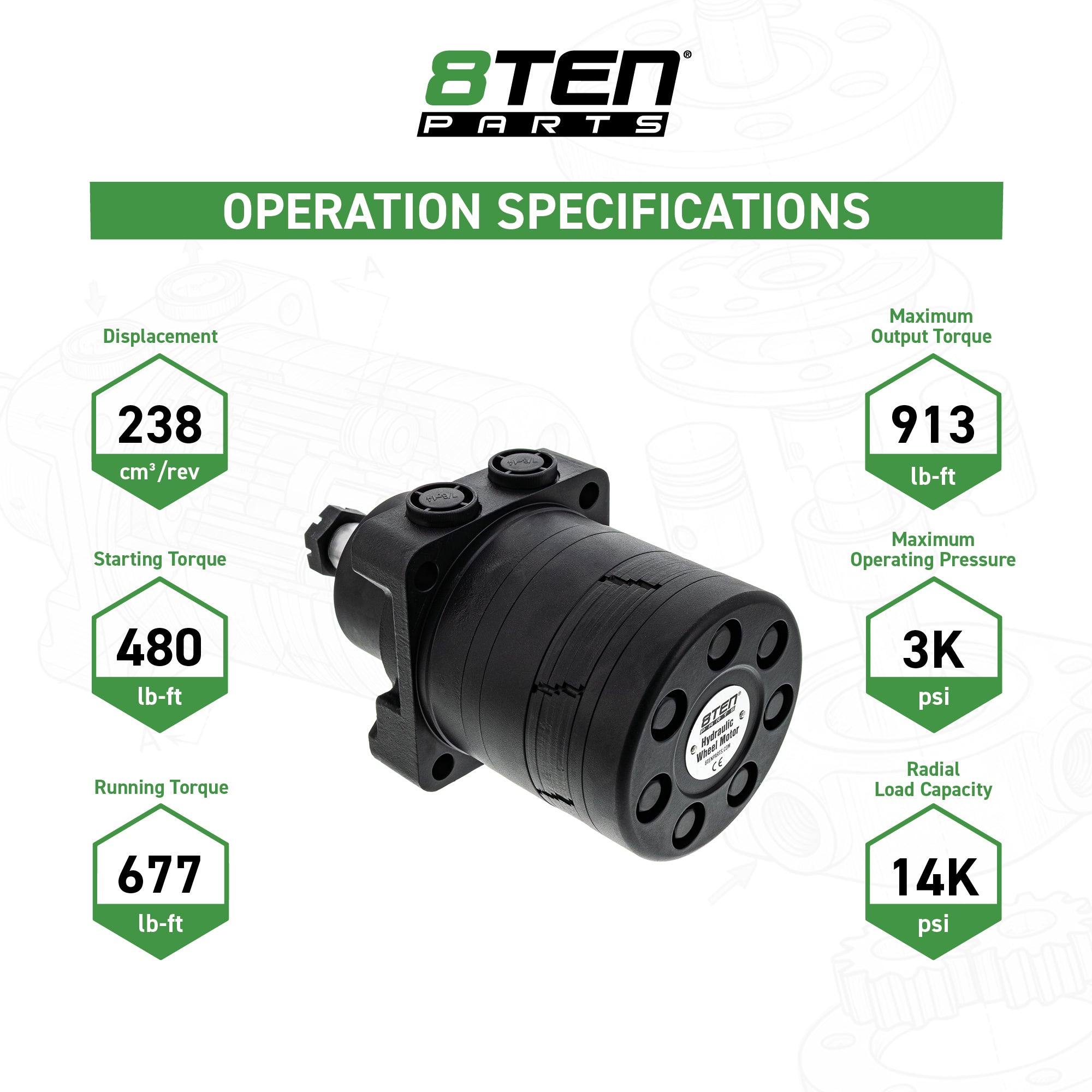 8TEN Hydraulic Wheel Motor 482639 481529