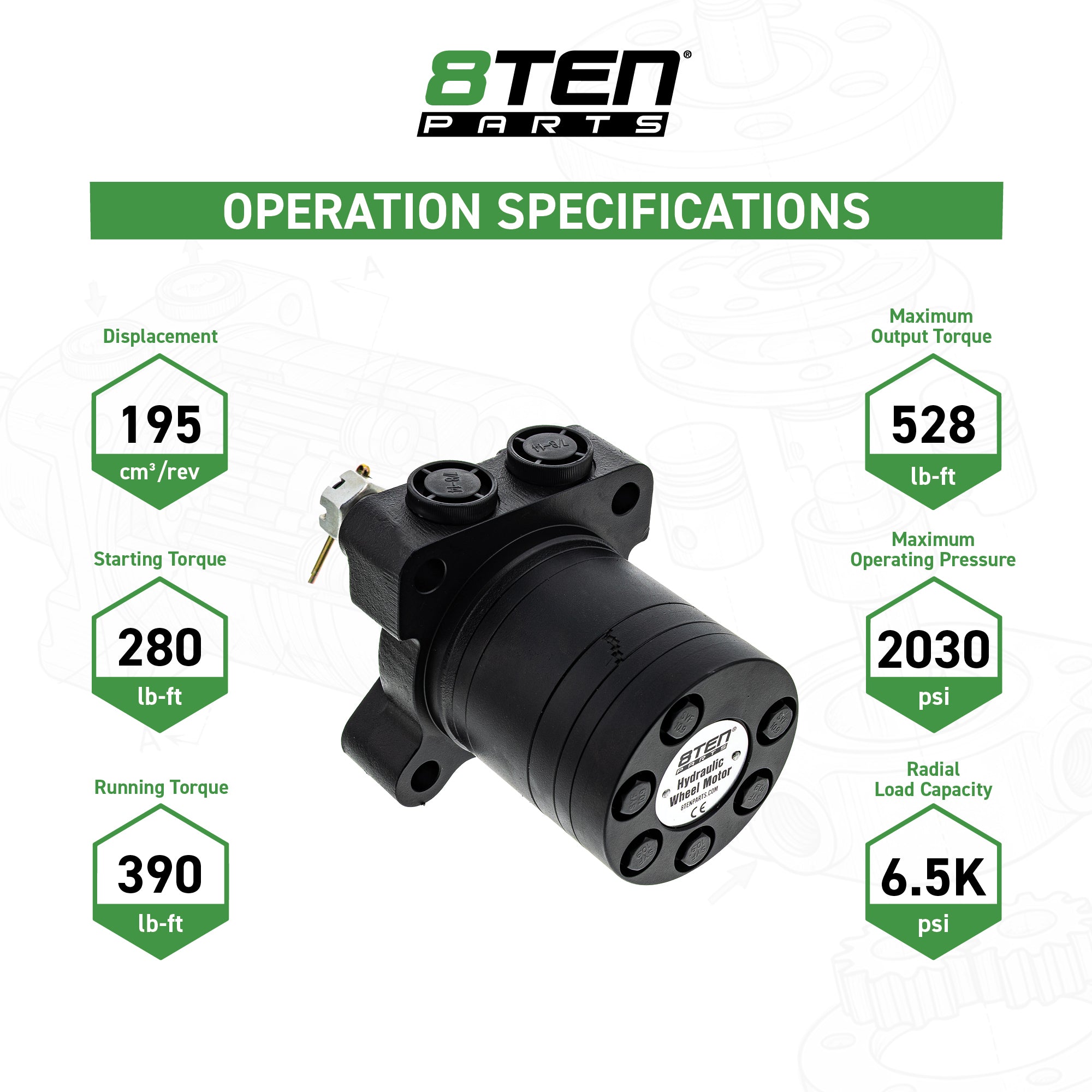 8TEN Hydraulic Wheel Motor TCA13099